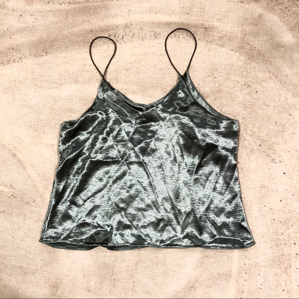 Faux Satin Teal Tank